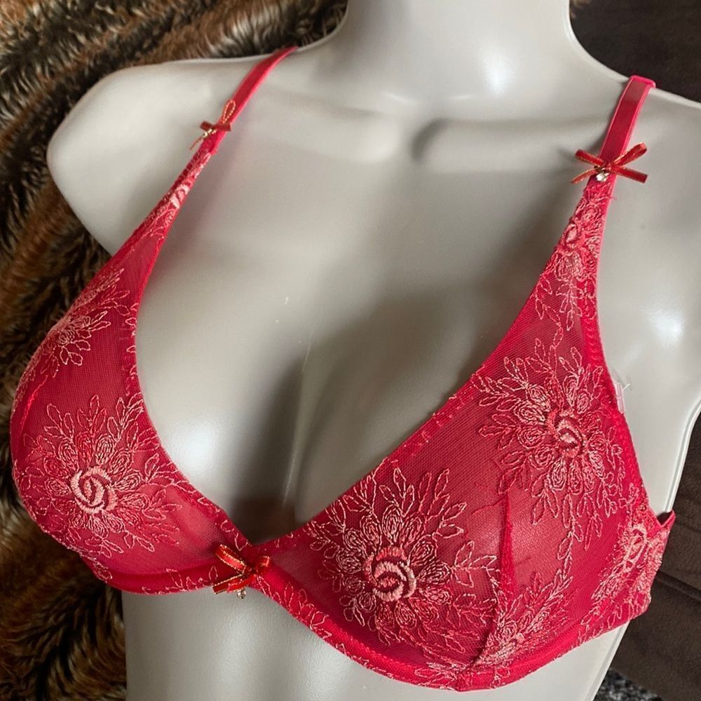 Victoria’s Secret Bra lace unlined sheer Bra 34B